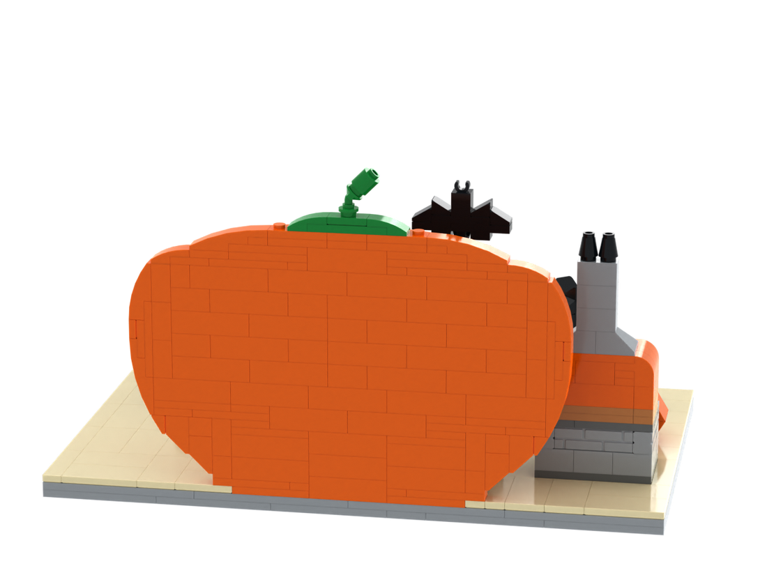 Halloween · Pumpkin House brick scene, back view