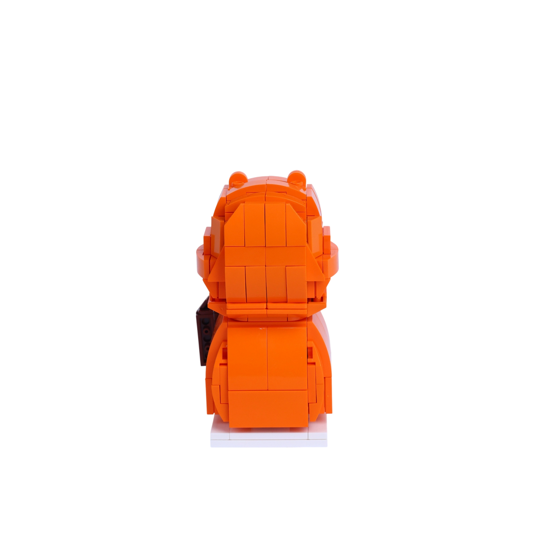 Hamster-Hooded Homebody custom brick figure, back view