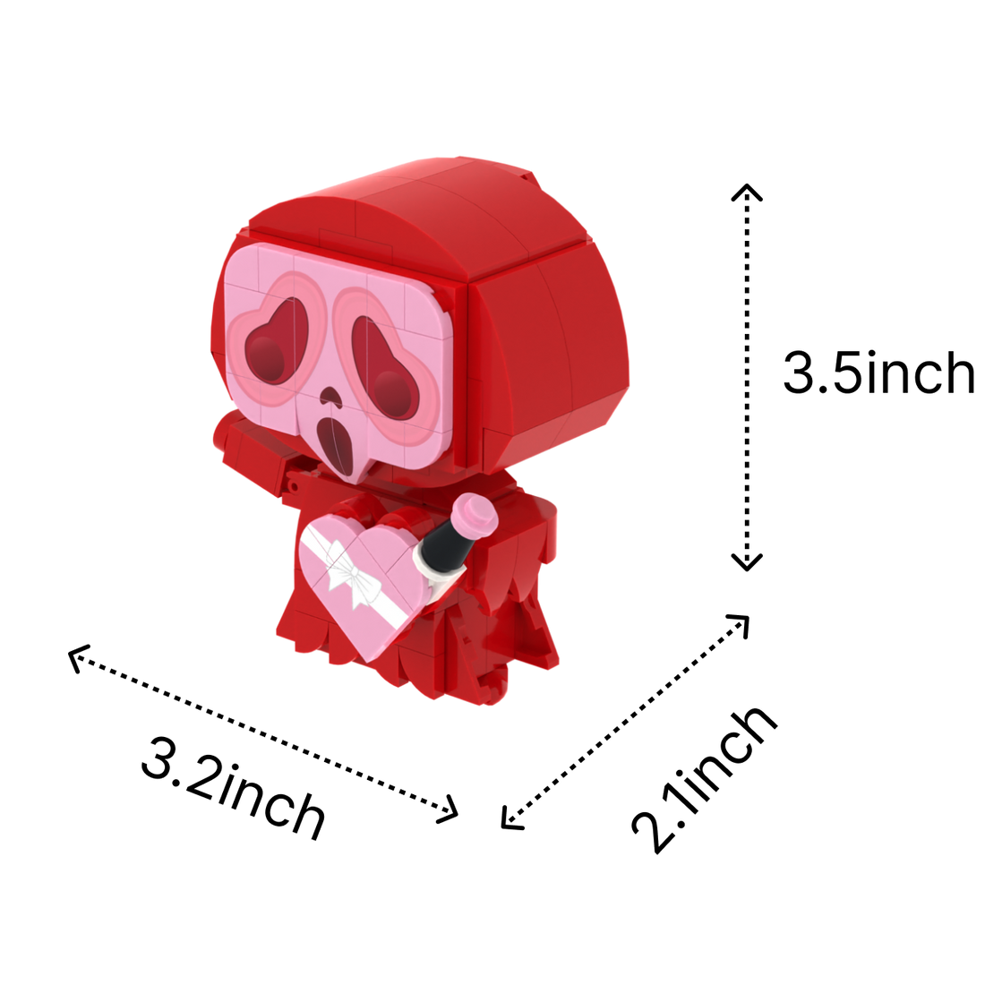 Loving Ghost brick art collectible, size guide