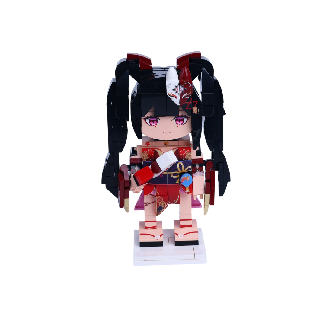 Masked Kimono Performer Duo custom brick figure, main product view