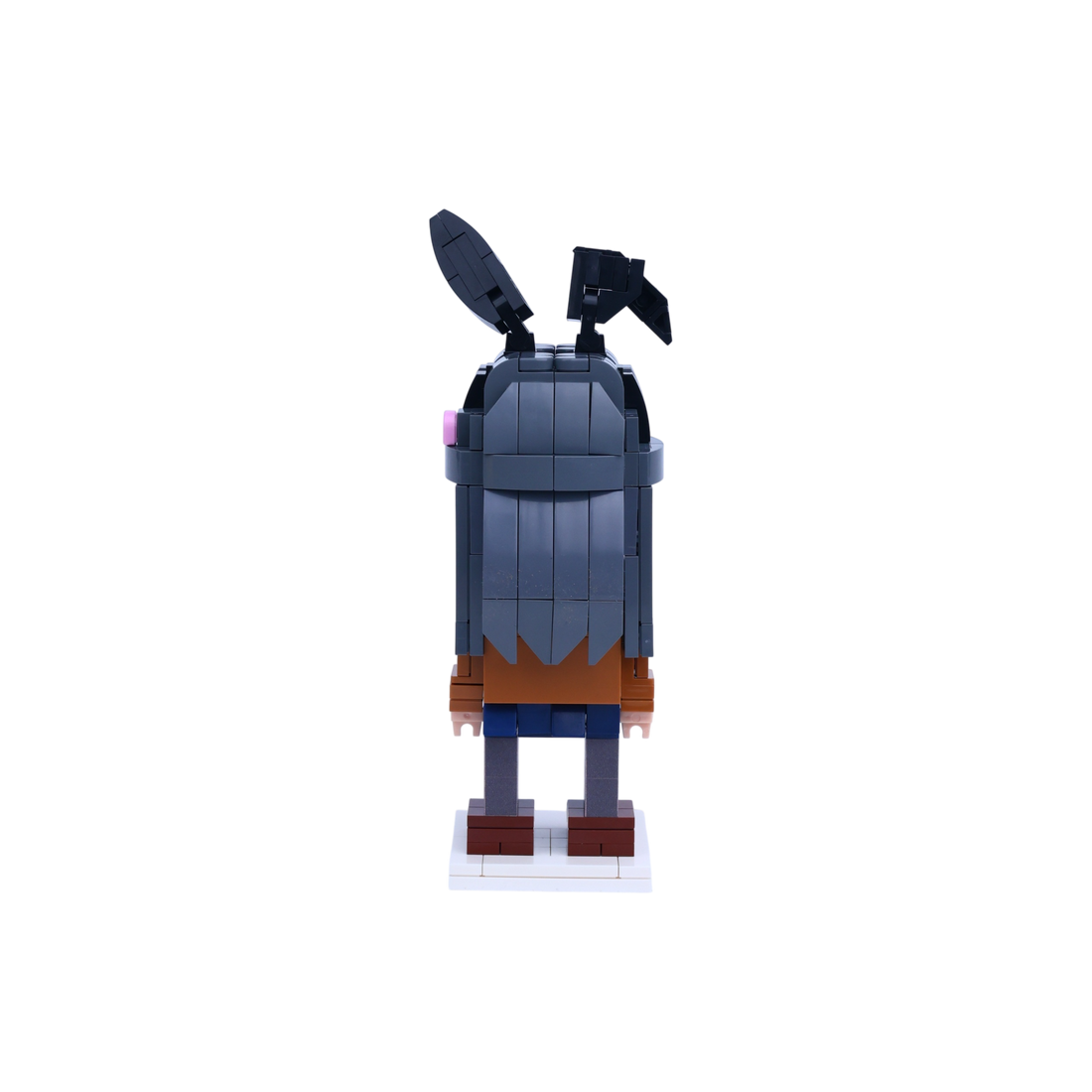 Mystery Bunny Performer custom brick figure, back view