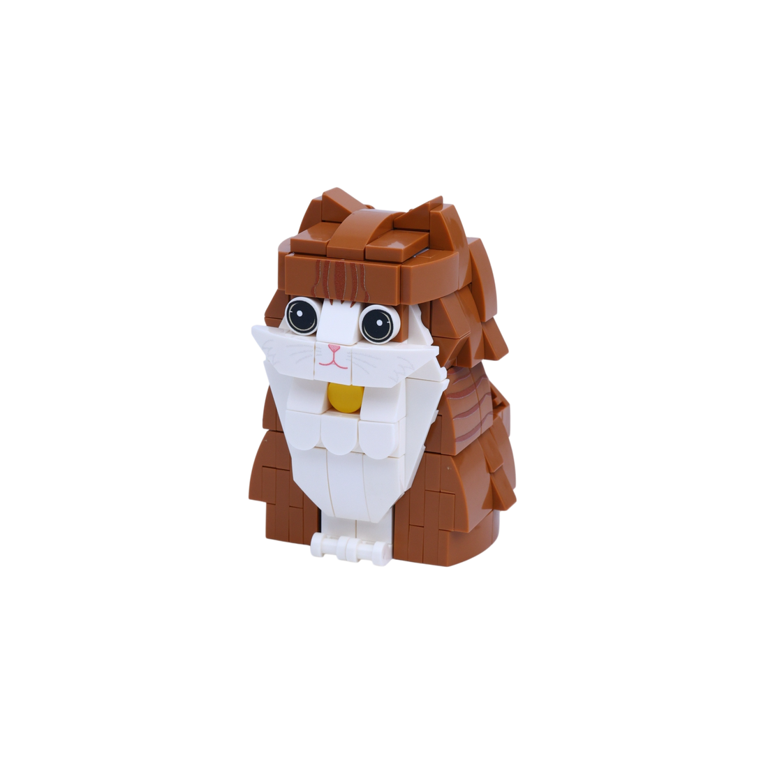 Orange Cat cat brick figure, right-side view