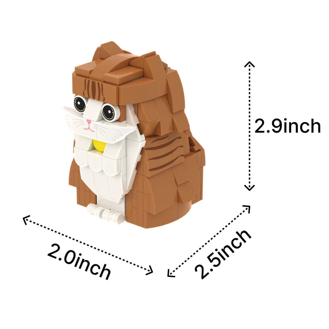 Orange Cat cat brick figure, size guide