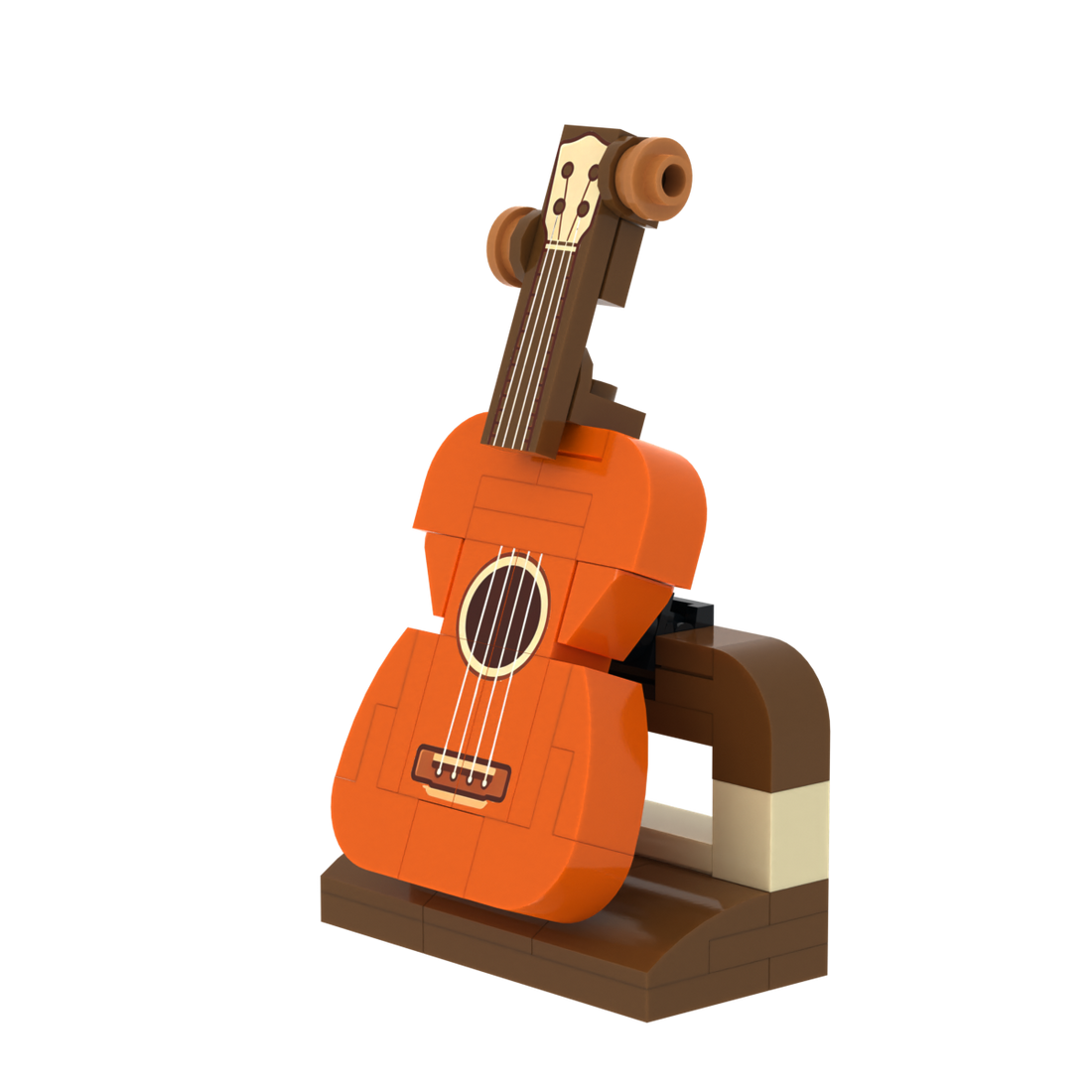 Orange Guitar brick scene accessory, detail view 2