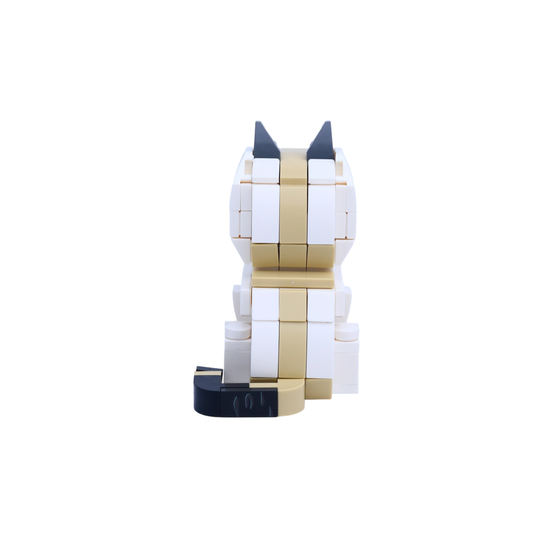 Orange White Cat Design 1 cat brick figure, back view