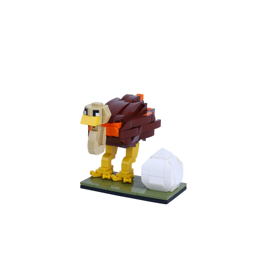 Ostrich brick art collectible, right-side view