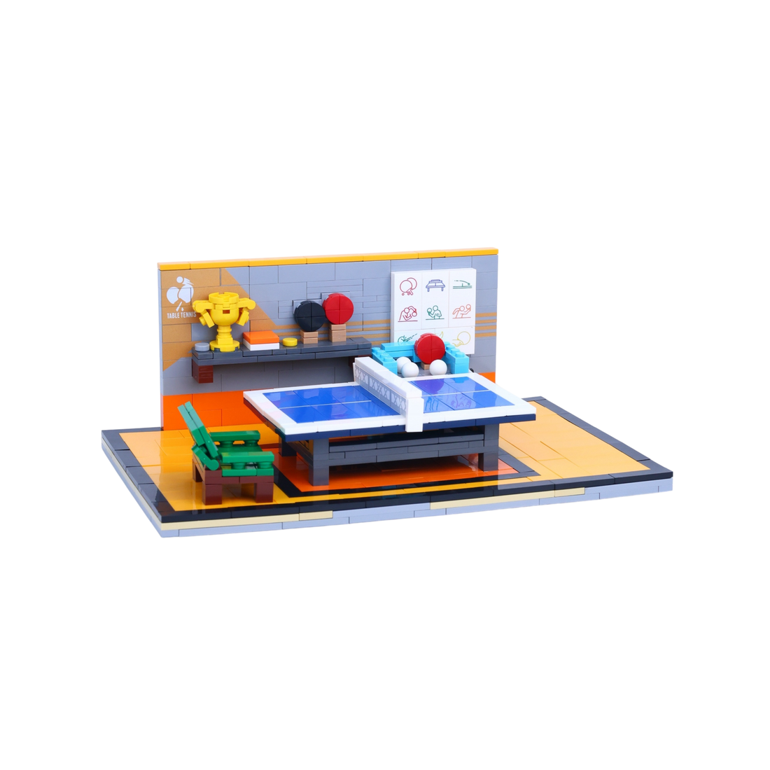 Ping Pong Pals brick scene, left view