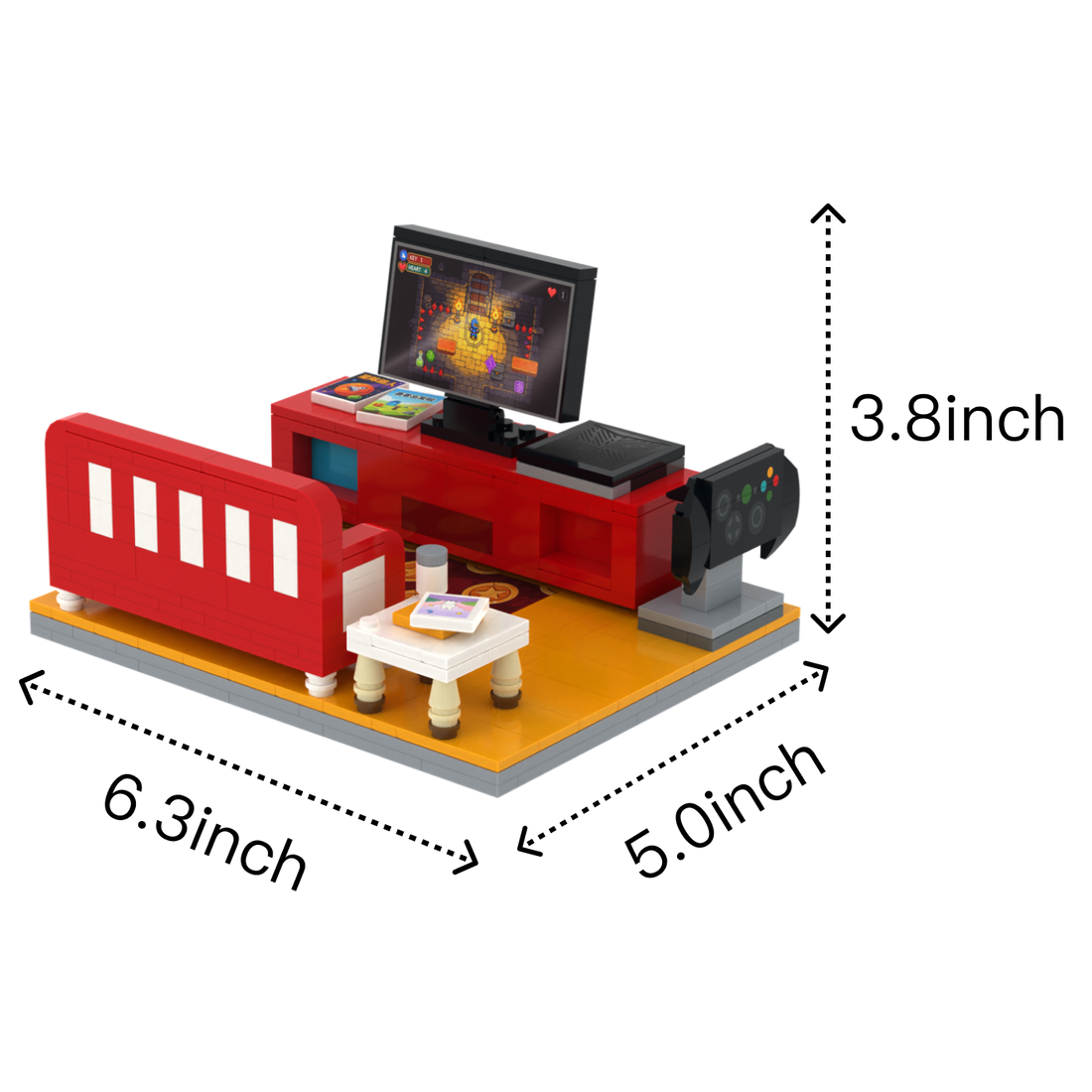 Player One's Pad brick scene, size guide