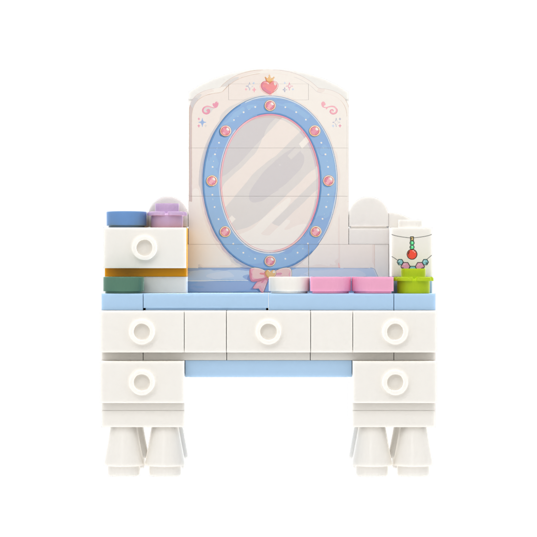 Princess Style Dressing Table brick scene accessory, left-side view