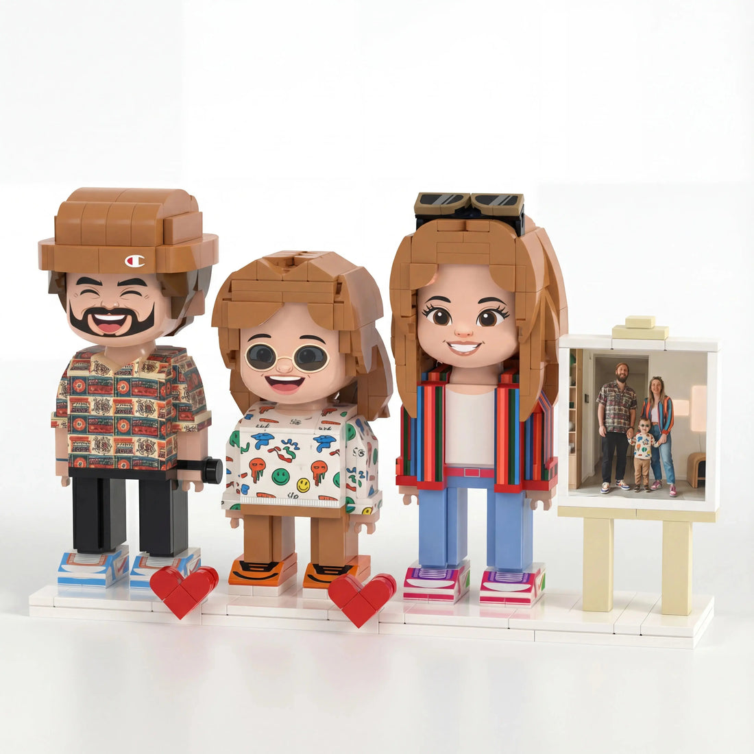 Mini U Trio | Personalized Family Gift & Custom 3D Photo Brick Figure Mini U