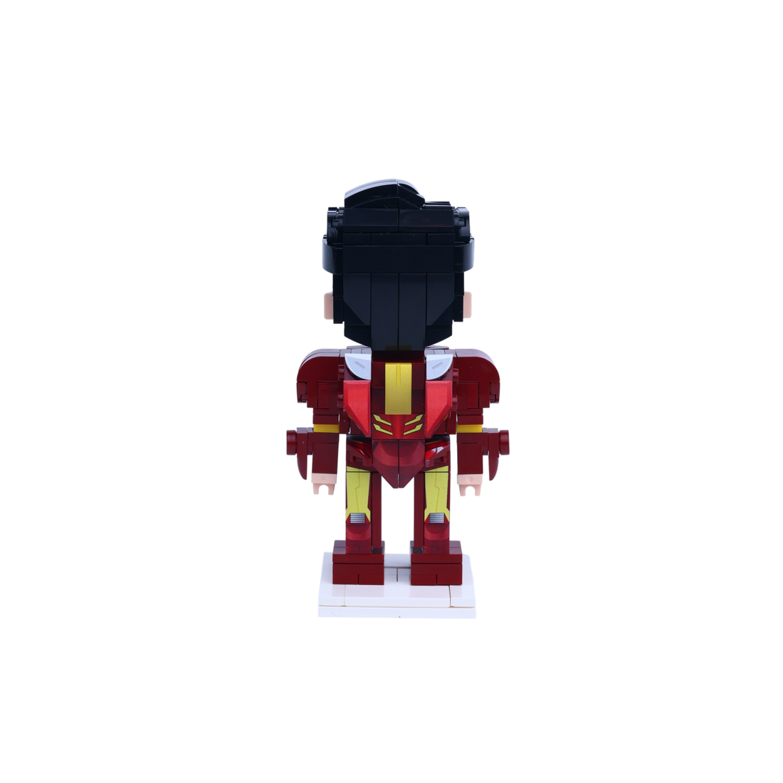 Red-and-Gold Armor Hero custom brick figure, back view