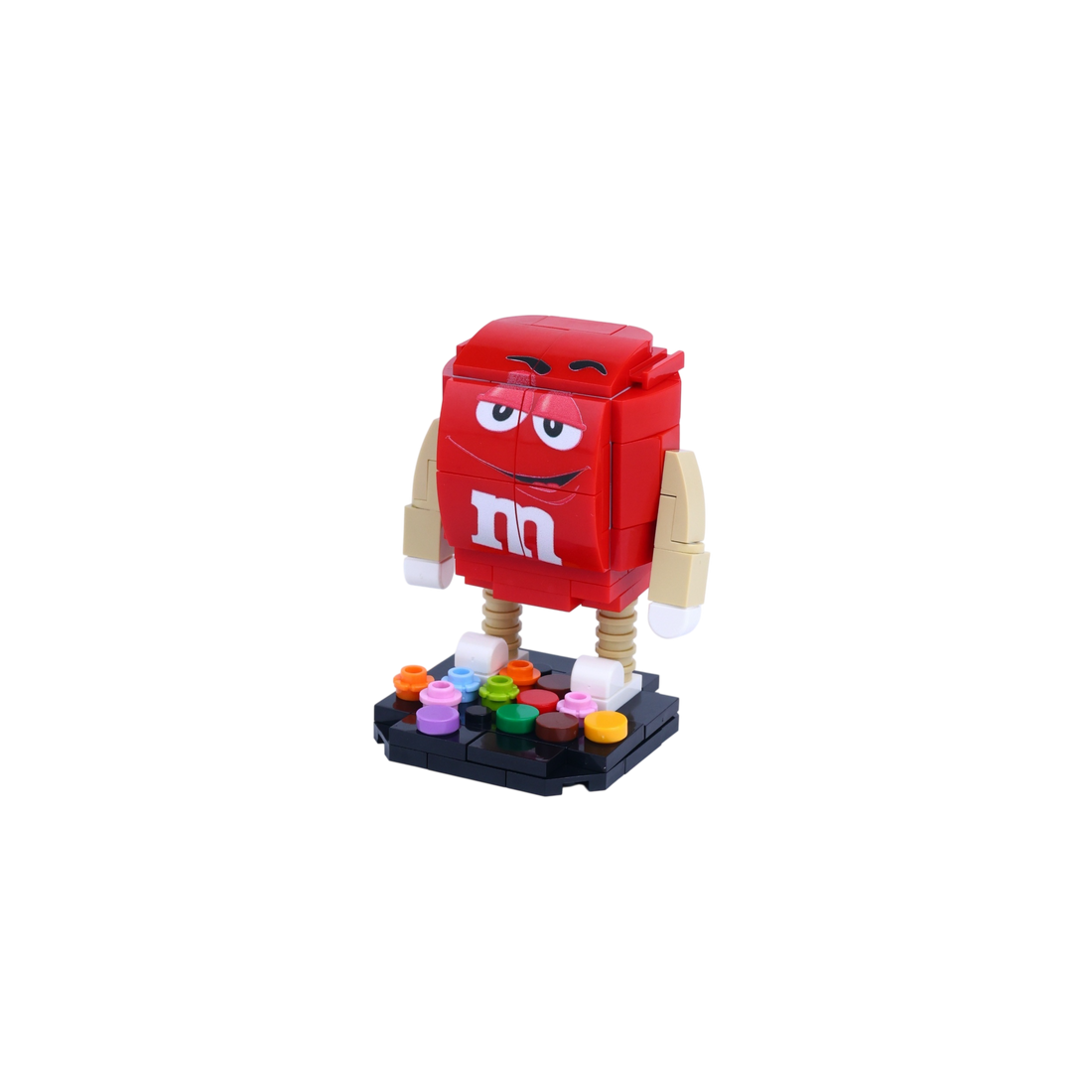 Red Candy Bean brick art collectible, right-side view