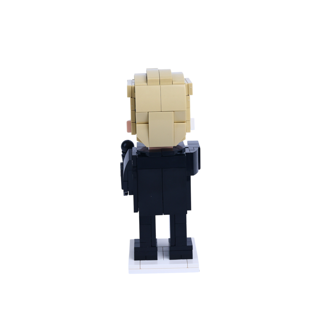 Red-Caped American Hero custom brick figure, back view