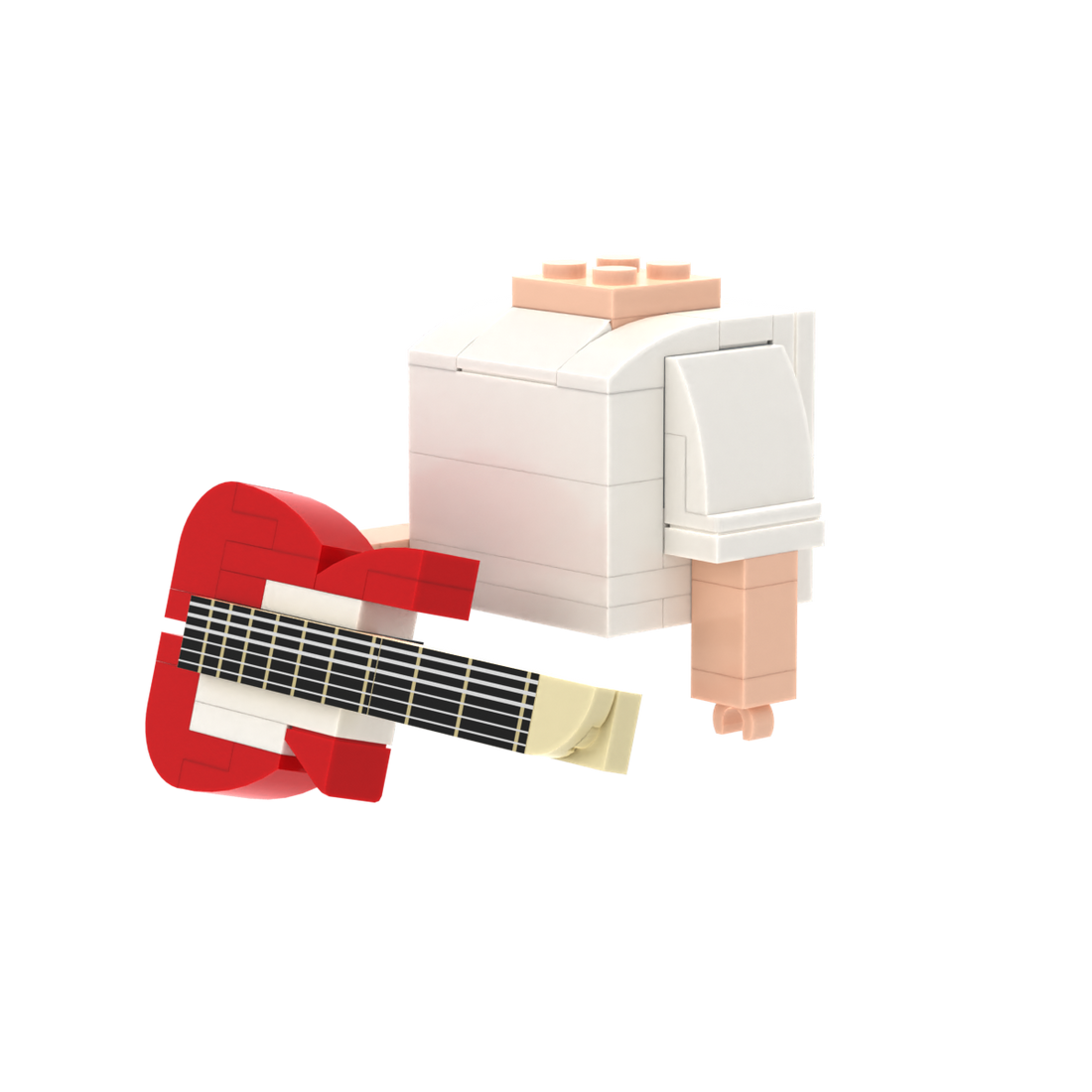 Red Electric Guitar brick figure accessory, right-side view