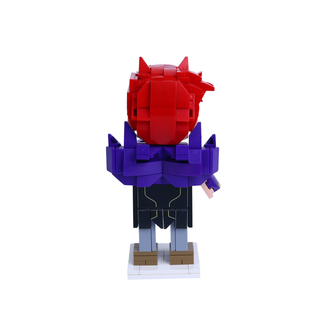 Red-Haired Warrior custom brick figure, back view