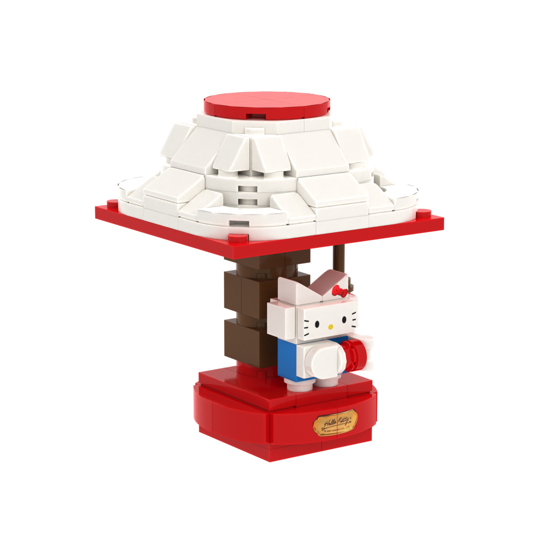 Red-White Table Lamp brick scene accessory, right-side view