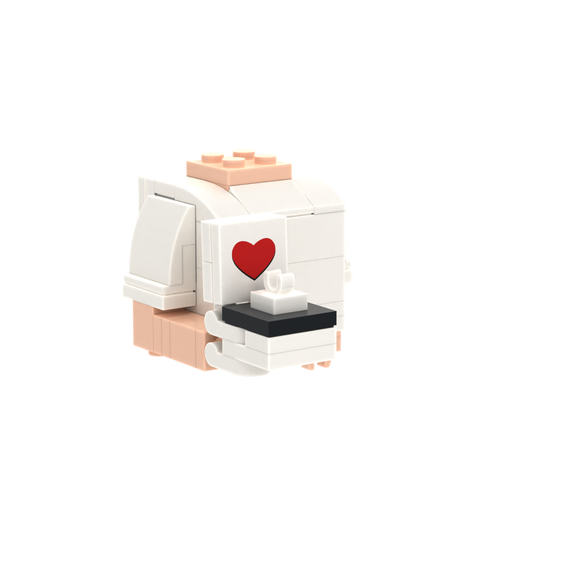 Ring brick figure accessory, left-side view