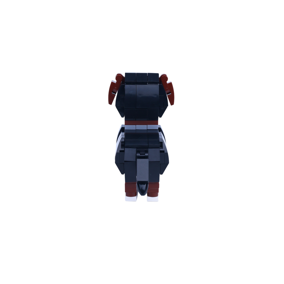 Rottweiler dog brick figure, back view