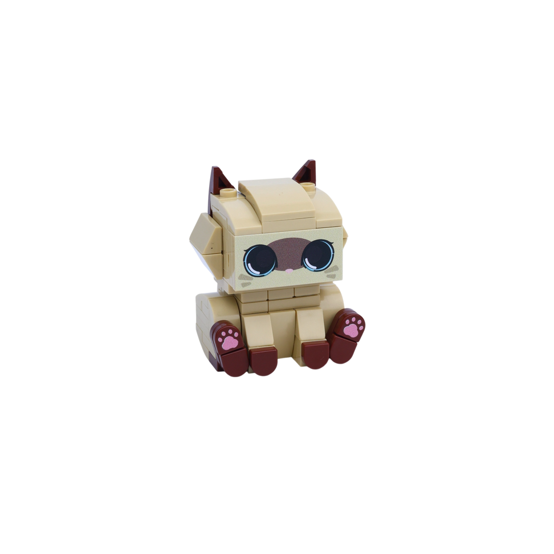 Siamese Cat cat brick figure, left-side view