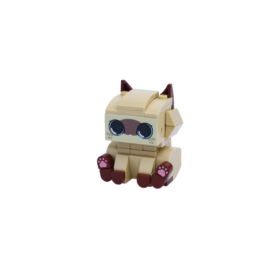 Siamese Cat cat brick figure, right-side view