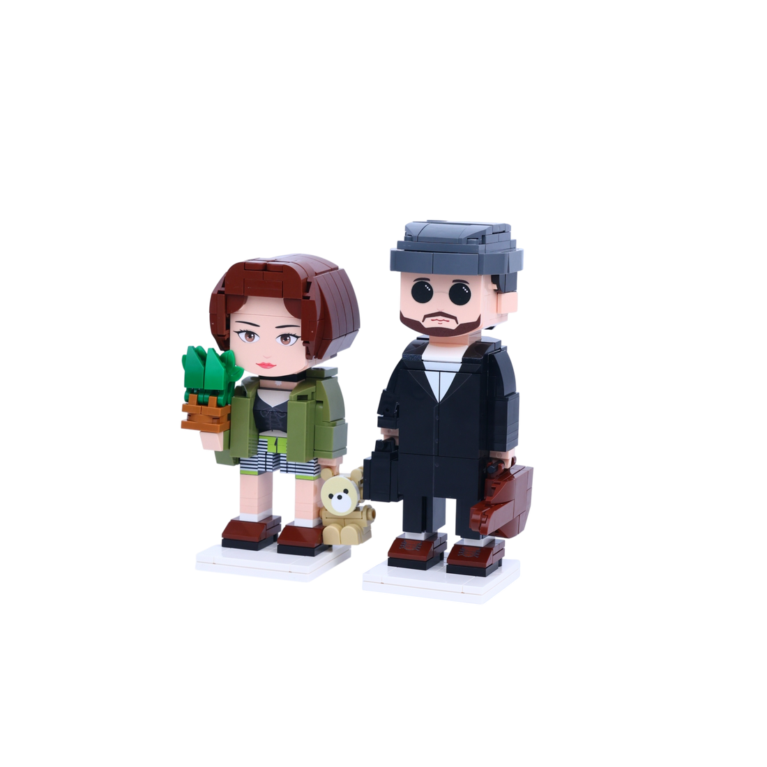 Silent Guardian Duo custom brick figure, right-side view