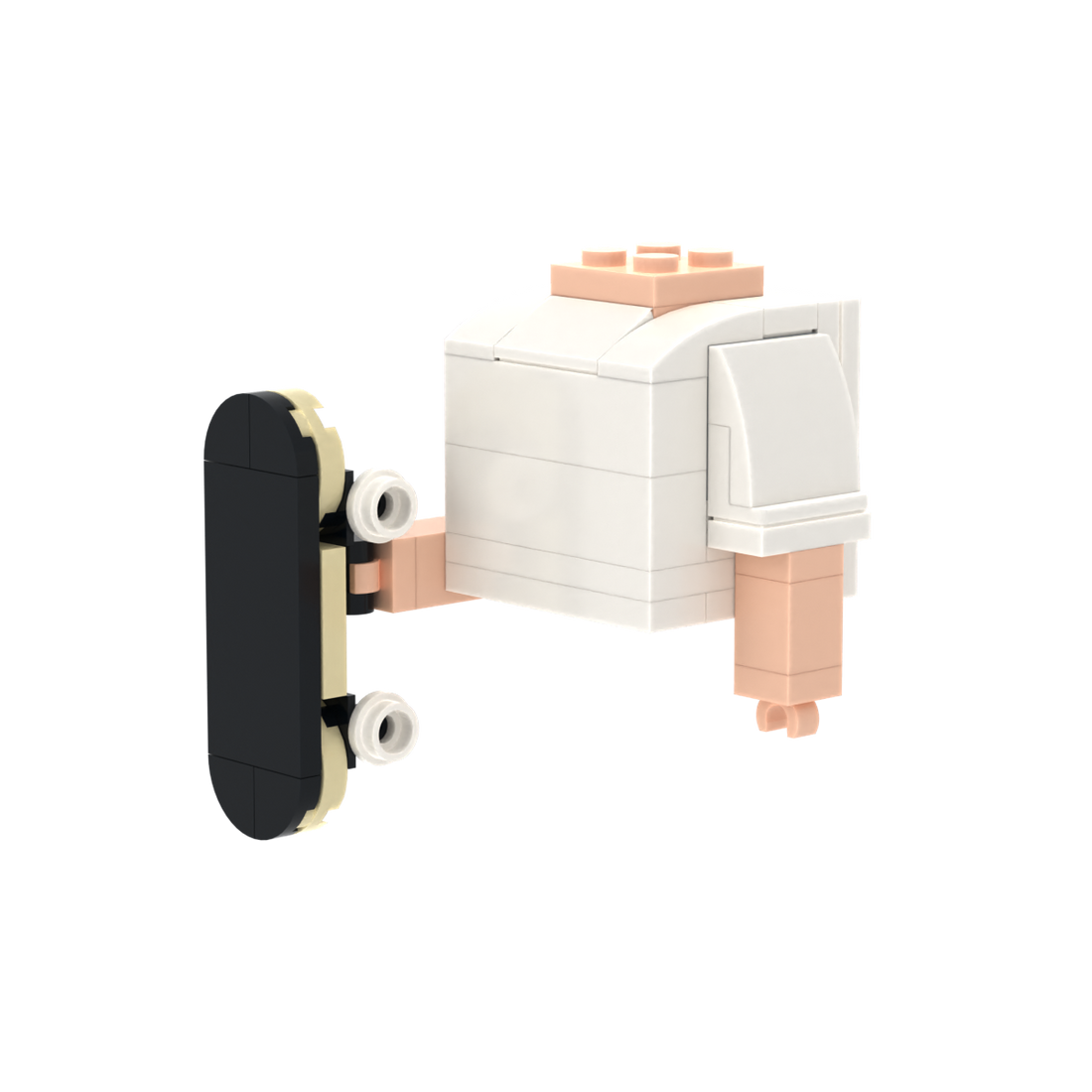 Skateboard brick figure accessory, right-side view