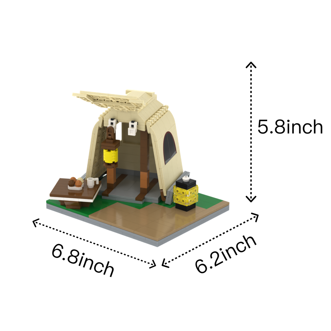 Solo Explorer brick scene, size guide