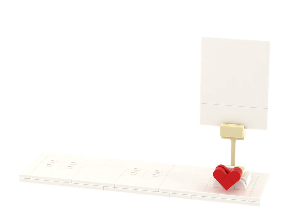 Standard Base with photo Frame brick scene, left view