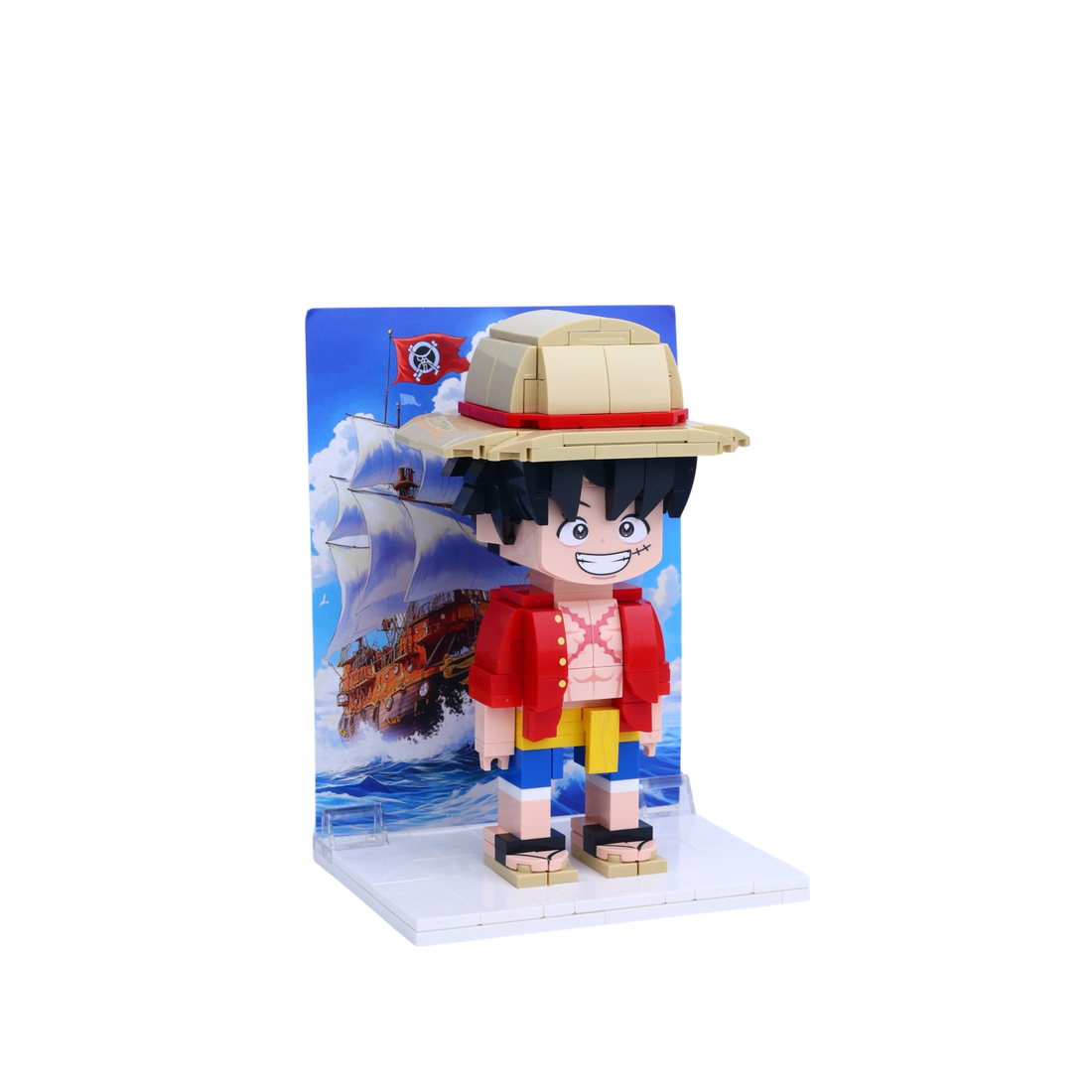 Straw-Hat Sea Voyager custom brick figure, left-side view