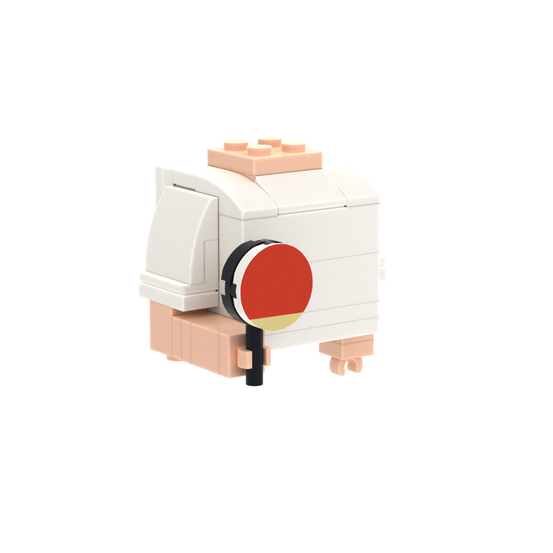 Table Tennis Paddle brick figure accessory, left-side view