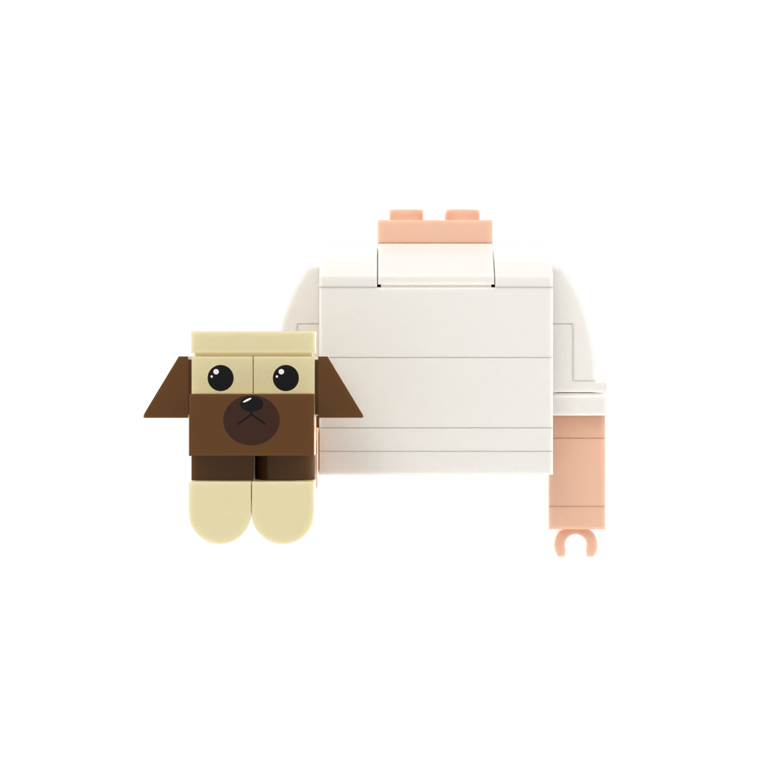 Tan-Brown Dog brick figure accessory, main product view