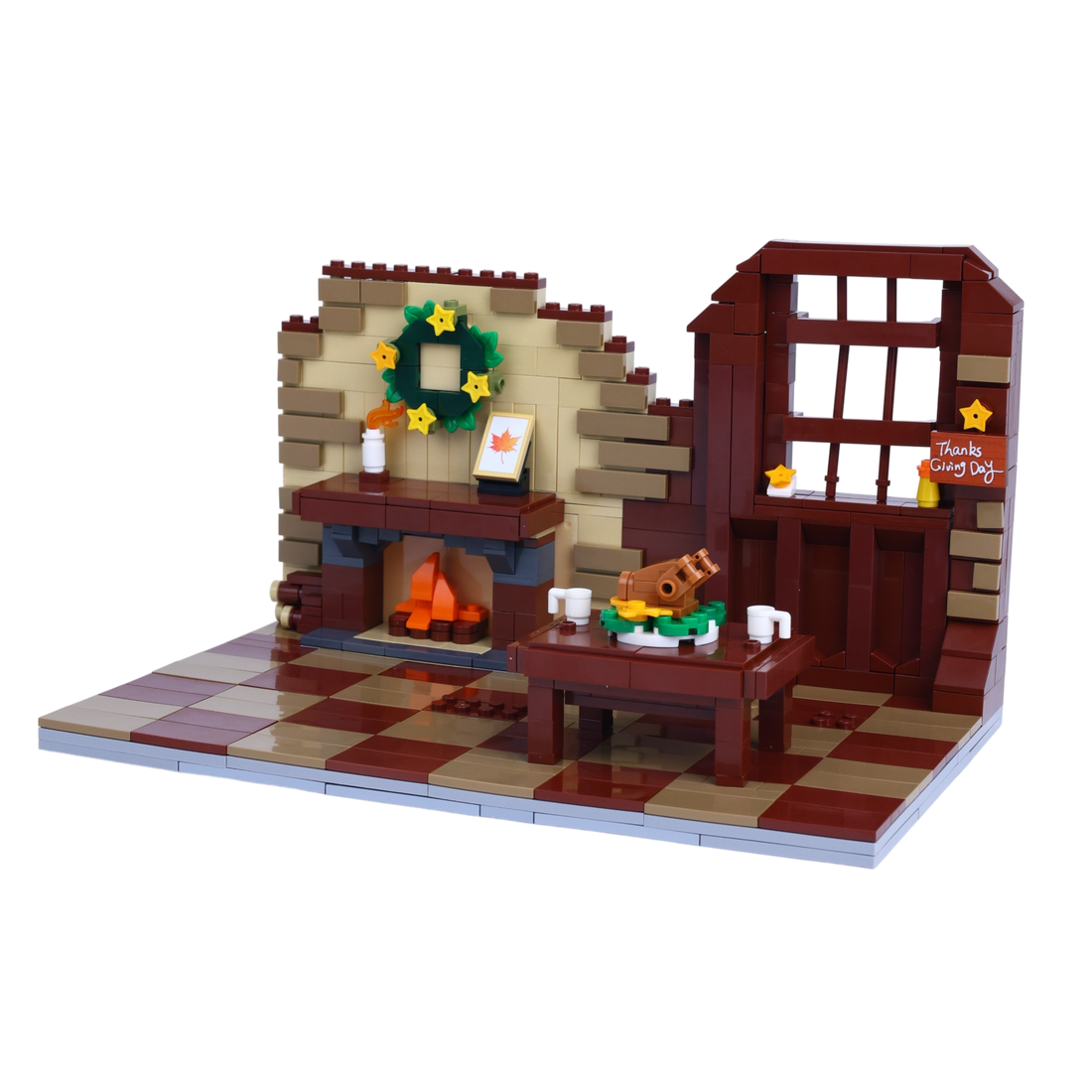 Thanksgiving · Family Feast brick scene, right view