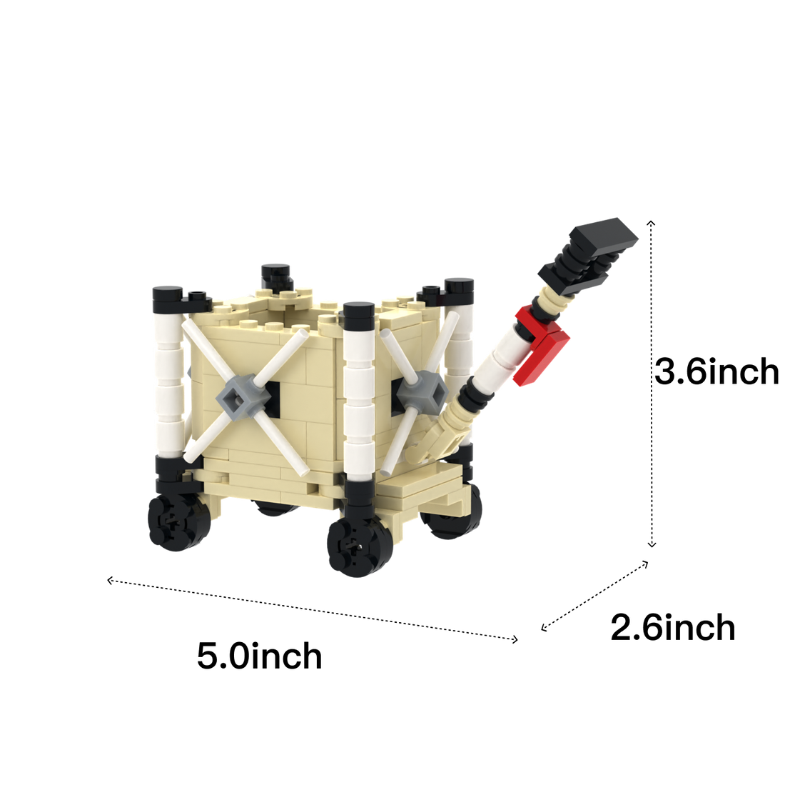 Trolley brick scene accessory, size guide
