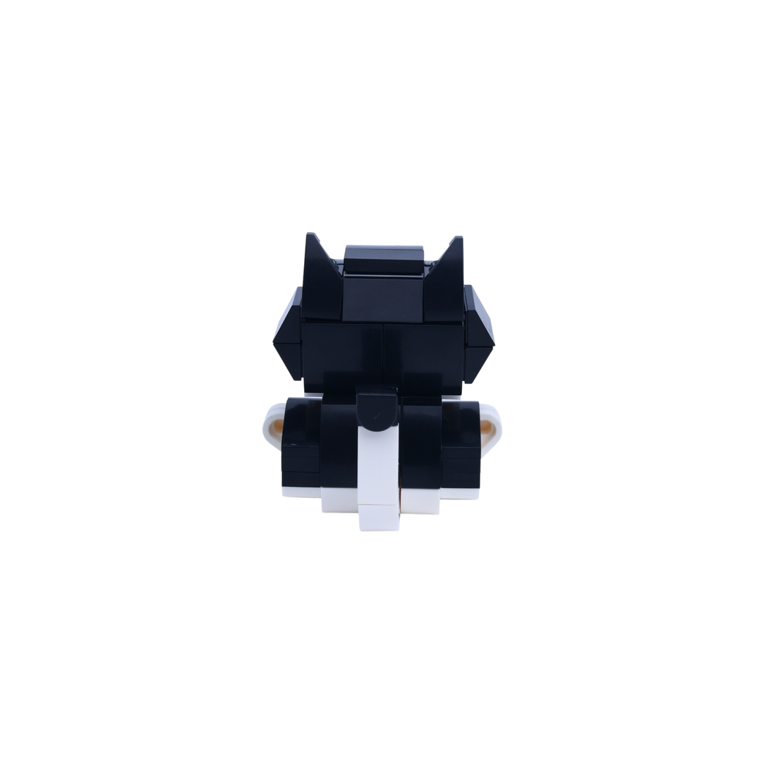 Tuxedo Cat Design 1 cat brick figure, back view