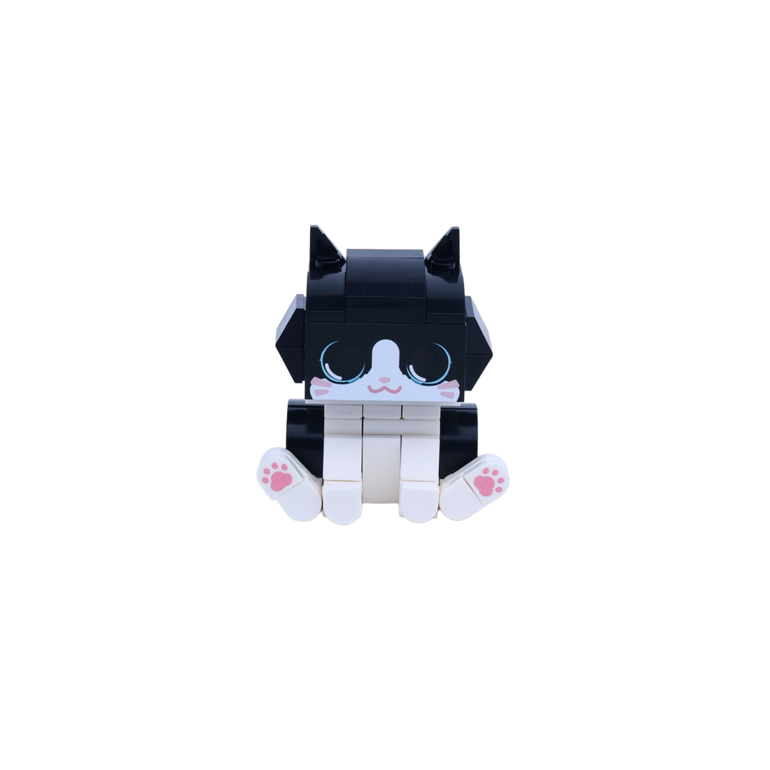 Tuxedo Cat Design 1 cat brick figure, main product view