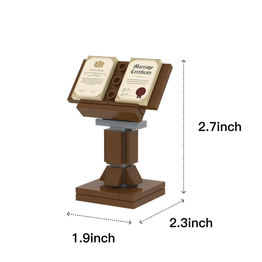 Wedding Lectern brick scene accessory, size guide