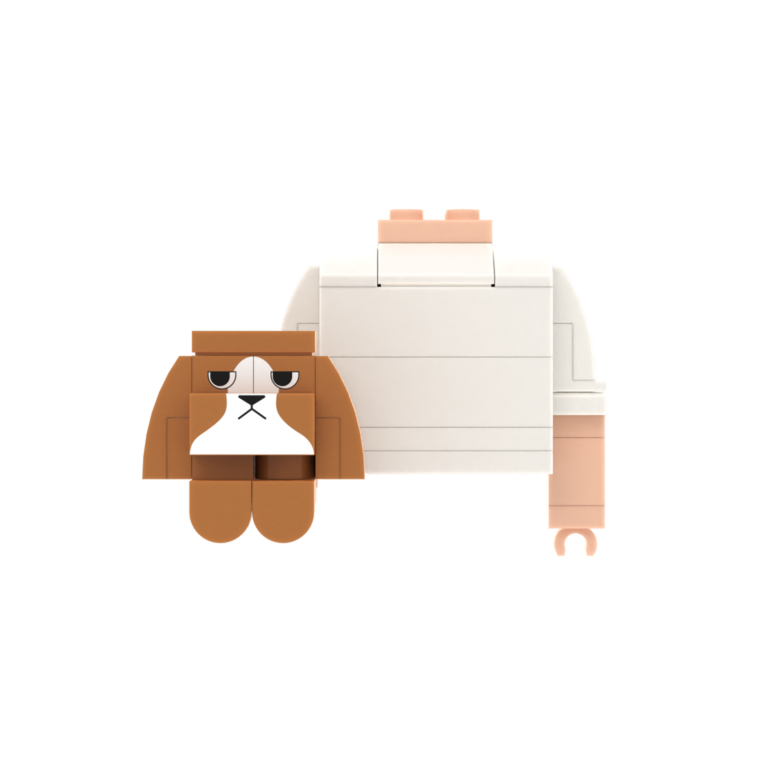 White-Brown Dog brick figure accessory, main product view