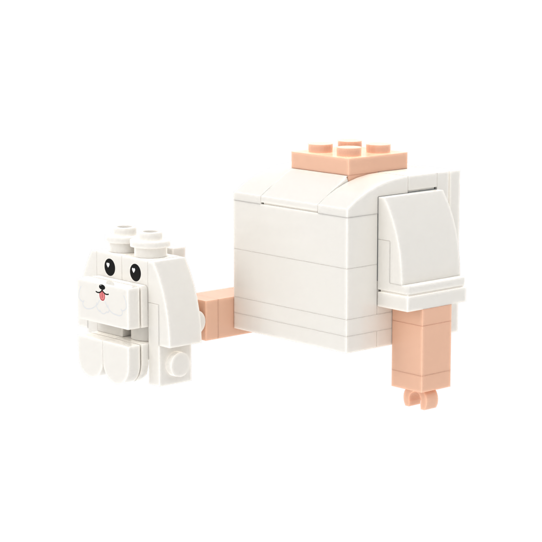 White Floppy-Eared Puppy brick figure accessory, right-side view