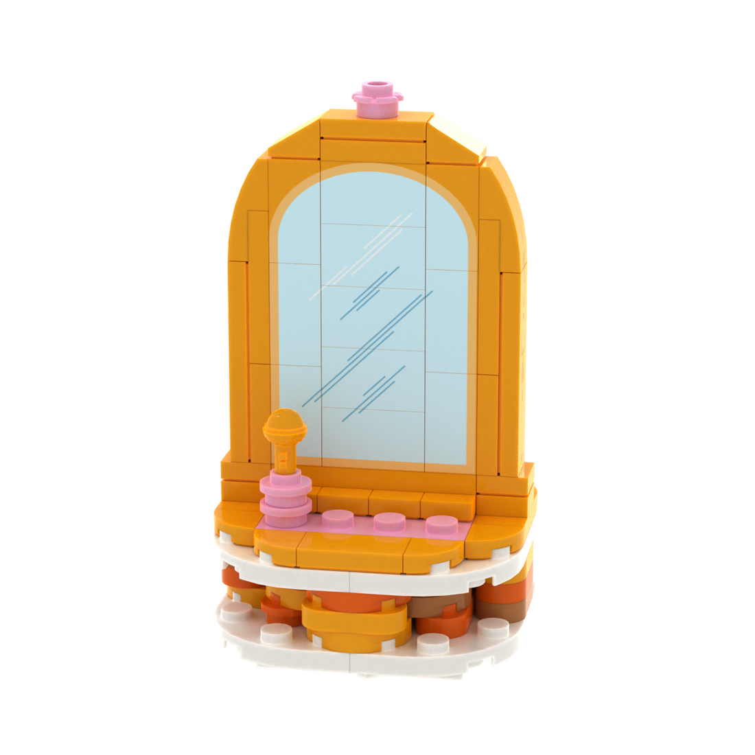 Yellow Arched Dressing Table brick scene accessory, detail view 1