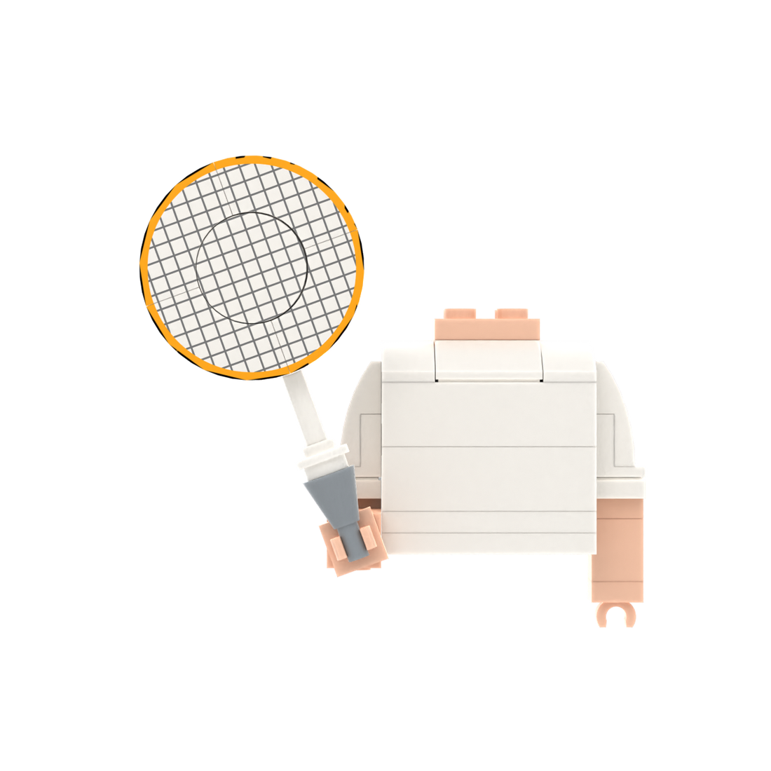 Yellow Badminton brick figure accessory, main product view