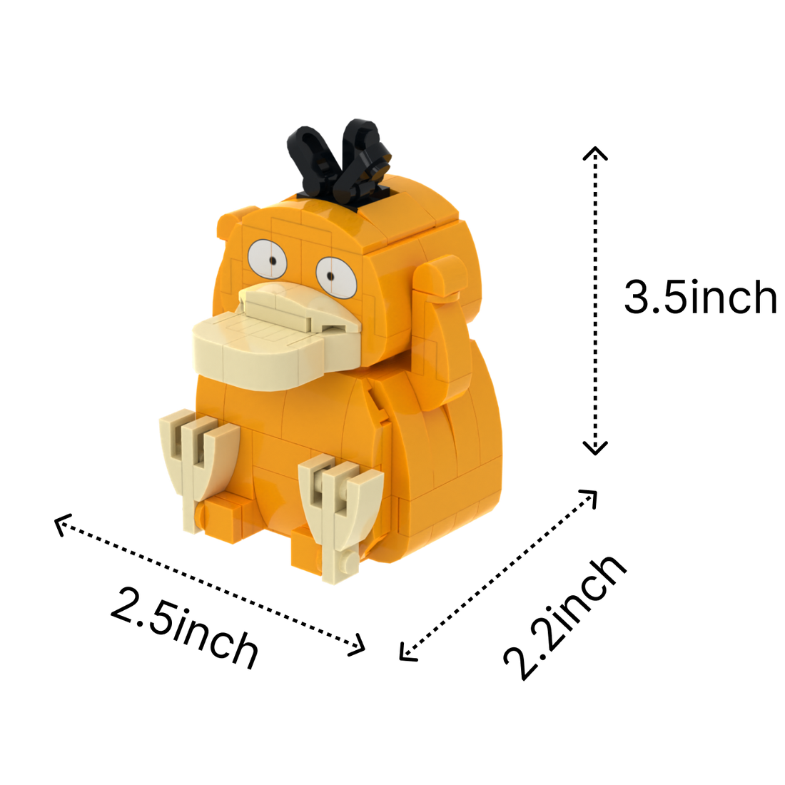 Yellow Duck brick art collectible, size guide