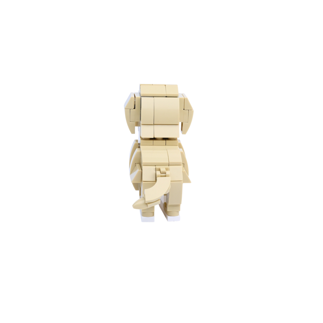 Yellow Labrador dog brick figure, back view