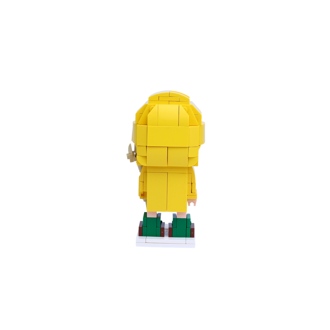 Yellow Raincoat Explorer custom brick figure, back view