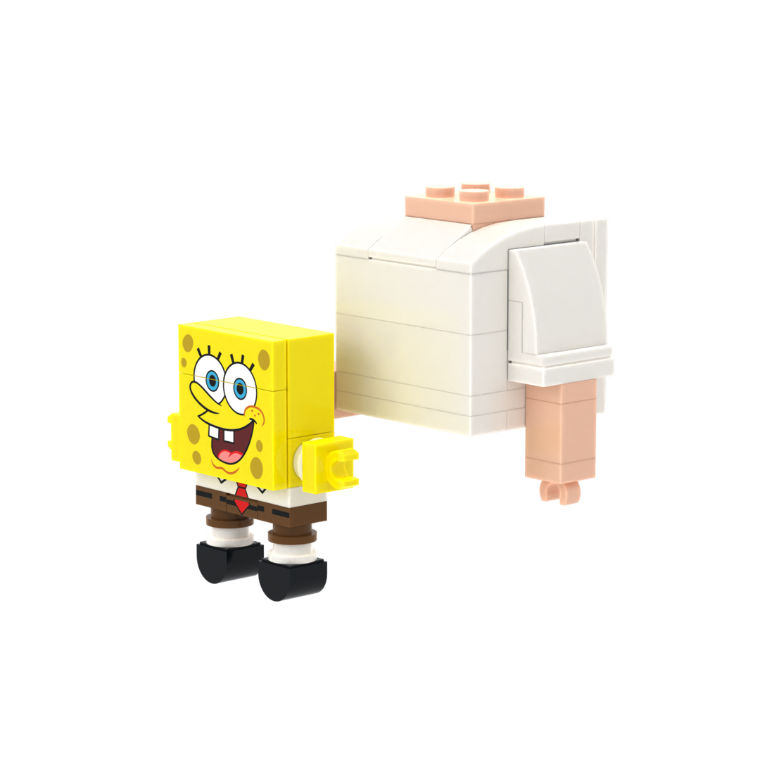 Yellow Spotted Block Figure brick figure accessory, right-side view