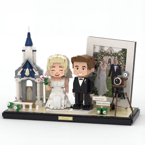 Personalized "Forever" Wedding Celebration Building Set – Custom Couple & Photo Frame Display Mini U