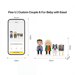 Paw U | Custom Couple & Fur-Baby 3D Brick Figure Family Set Paw U