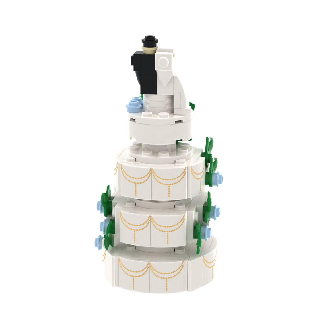 4-Tier Wedding Cake brick scene accessory, detail view 1