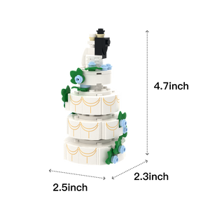 4-Tier Wedding Cake brick scene accessory, size guide