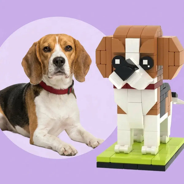 Custom Beagle Brick Figure | Personalized 3D Dog Portrait Paw U Collection