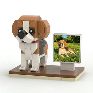 Custom Beagle Brick Figure | Personalized 3D Dog Portrait